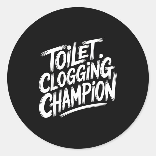 Adesivo Redondo Toilet Clogging Chamon Graphic Toilet Clogging Cha (Frente)