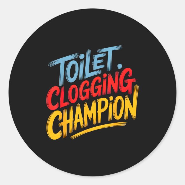 Adesivo Redondo Toilet Clogging Chamon Graphic Toilet Clogging Cha (Frente)