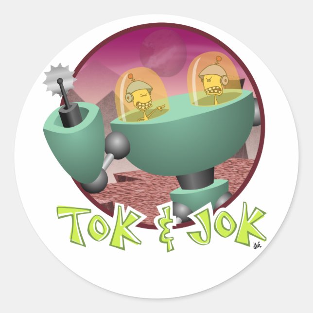 Adesivo Redondo TokBOT e JokBOT Sticker (Frente)