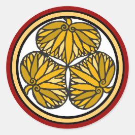 Adesivo Redondo Tokugawa Shogun Family Crest, Kyoto, Edo