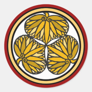 Adesivo Redondo Tokugawa Shogun Family Crest, Kyoto, Edo