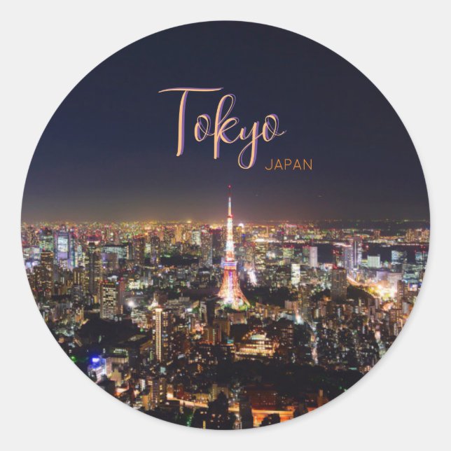 Adesivo Redondo Tokyo Japan Sticker Souvenir Memento Gift (Frente)