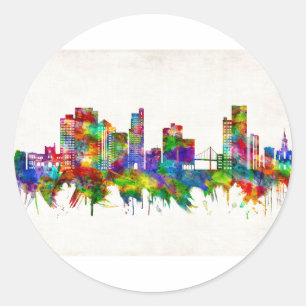 Adesivo Redondo Toledo Ohio Skyline
