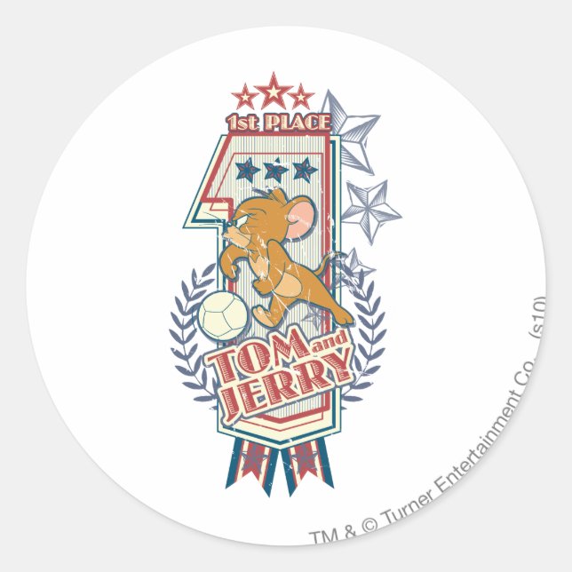 Adesivo Redondo Tom and Jerry 1st Place 2 (Frente)