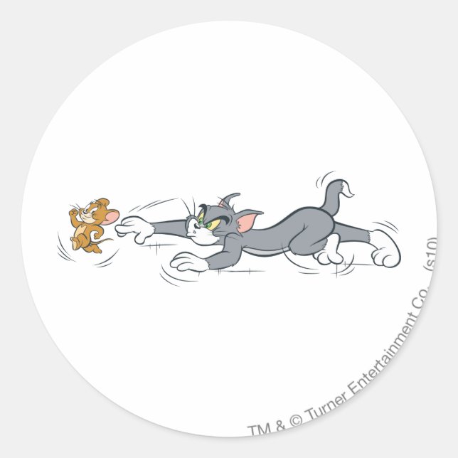 Adesivo Redondo Tom and Jerry Chase (Frente)