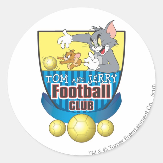 Adesivo Redondo Tom and Jerry Soccer (Football) 5 (Frente)