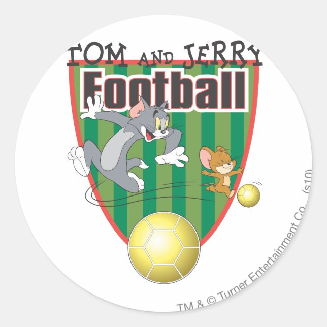 Adesivo Redondo Tom and Jerry Soccer (Football) 6 (Frente)