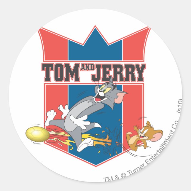 Adesivo Redondo Tom and Jerry Soccer (Football) 7 (Frente)