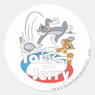Adesivo Redondo Tom and Jerry Tennis Stars 7