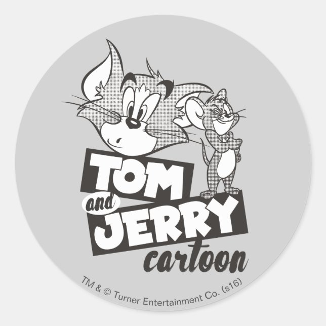 Adesivo Redondo Tom And Jerry | Tom And Jerry Cartoon (Frente)