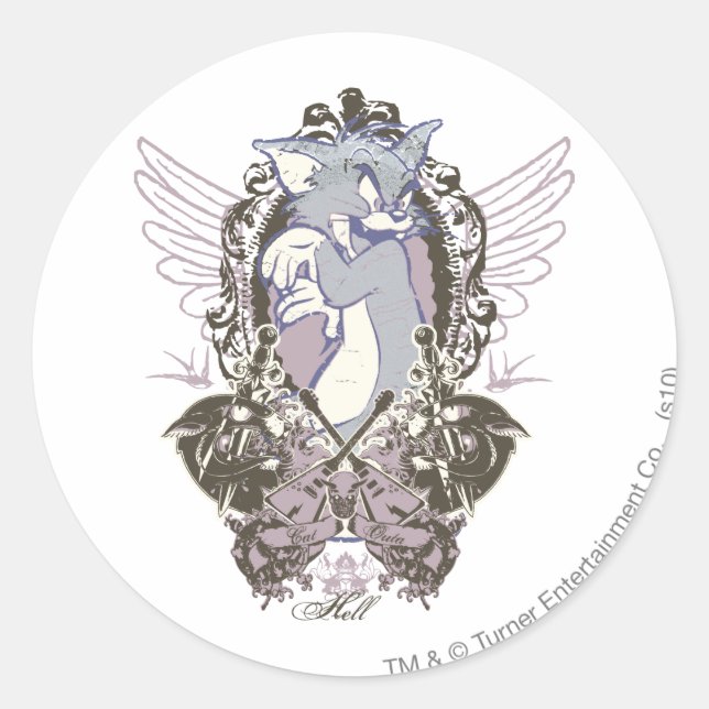 Adesivo Redondo Tom Cat Outa Inferno (Frente)