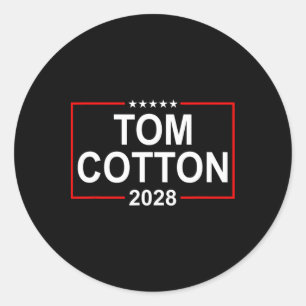 Adesivo Redondo Tom Cotton Eleição Presidencial 2028 Bandeira EUA 