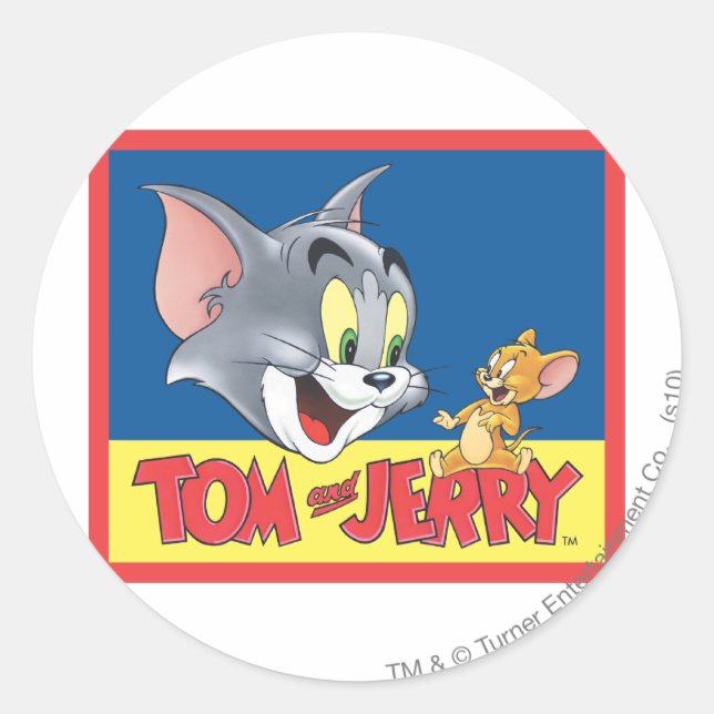 Adesivo Redondo Tom E Jerry Logo Sombreados (Frente)