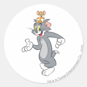 Adesivo Redondo Tom e Jerry Pair
