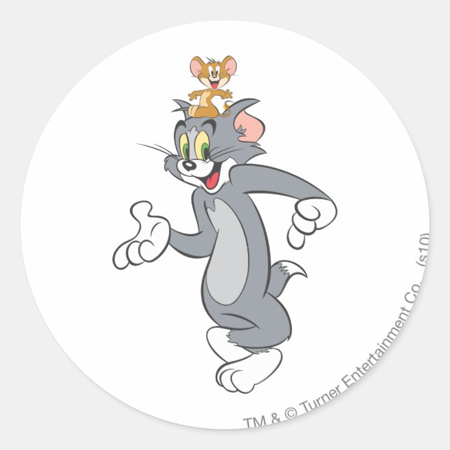 Adesivo Redondo Tom e Jerry Pair (Frente)