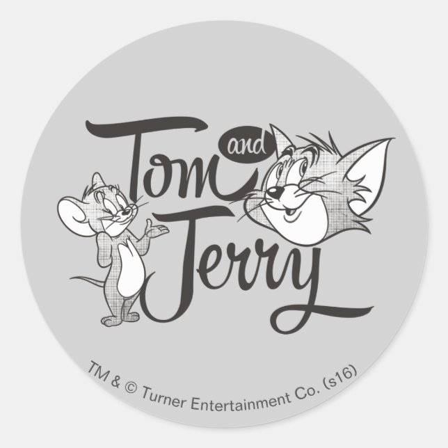 Adesivo Redondo Tom E Jerry | Tom E Jerry Parecidos (Frente)