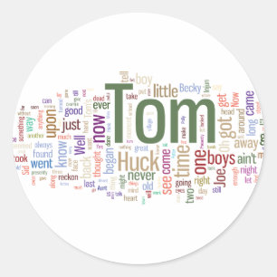 Adesivo Redondo Tom Sawyer Word Cloud