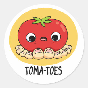 Adesivo Redondo Tomate Bonito Com Toes Pun