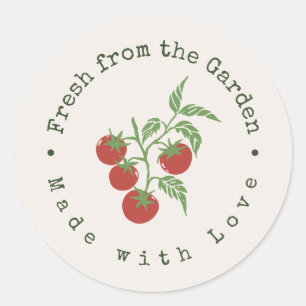 Adesivo Redondo Tomate Botânico Vermelho Personalizado Fresco do J
