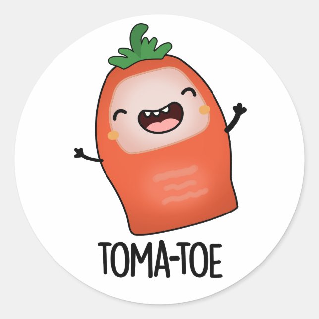 Adesivo Redondo Tomate Funny Tomato Pun (Frente)