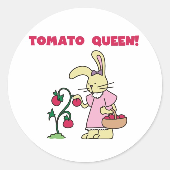 Adesivo Redondo Tomate Queen T-shirts e presentes (Frente)