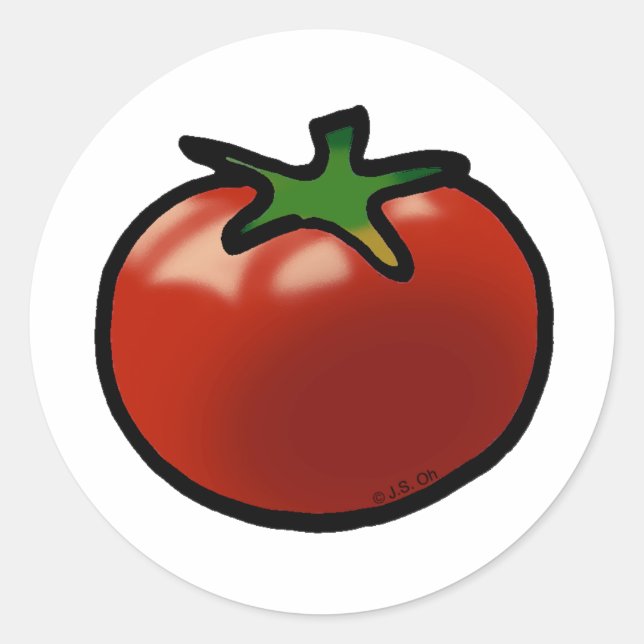 Adesivo Redondo Tomate vermelho (Frente)