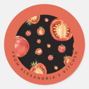 Adesivo Redondo Tomate Vermelho Da Cozinha De