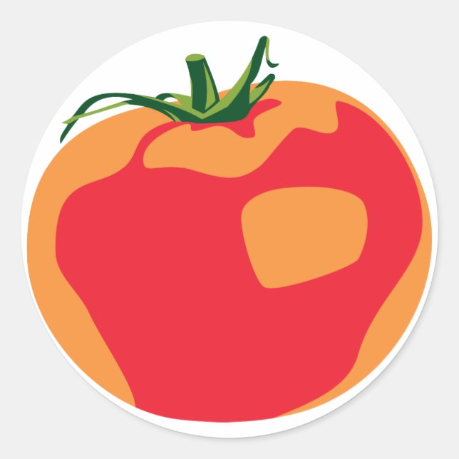 Adesivo Redondo Tomate Vermelho Grande (Frente)