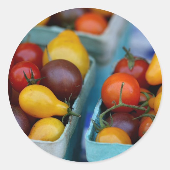 Adesivo Redondo Tomates Heirloe (Frente)