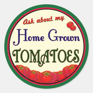 Adesivo Redondo Tomates Retro Gardener Slogan Sticker