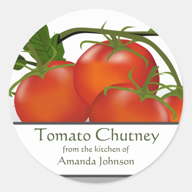 Adesivo Redondo Tomato Chutney (Frente)