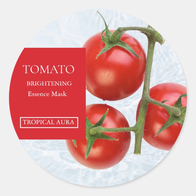 Adesivo Redondo Tomato Facial Mask Label (Frente)