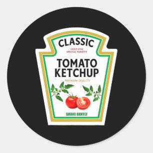 Adesivo Redondo Tomato Ketchup Condição Figurino Festa de Hallowee