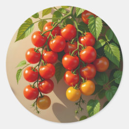 Adesivo Redondo Tomato Plant Gardening Themed Summer Vibes