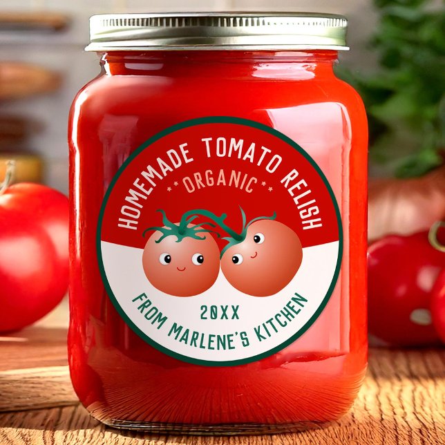 Adesivo Redondo Tomato Relish para sua receita caseira (Criador carregado)