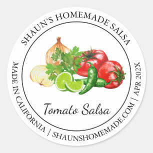 Adesivo Redondo Tomato Salsa Modern label