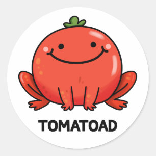 Adesivo Redondo Tomatoad Cute Tomato Toad Pun