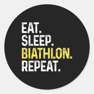 Adesivo Redondo Tome Biathlon Repetir Biathlon Engraçado Atleta B