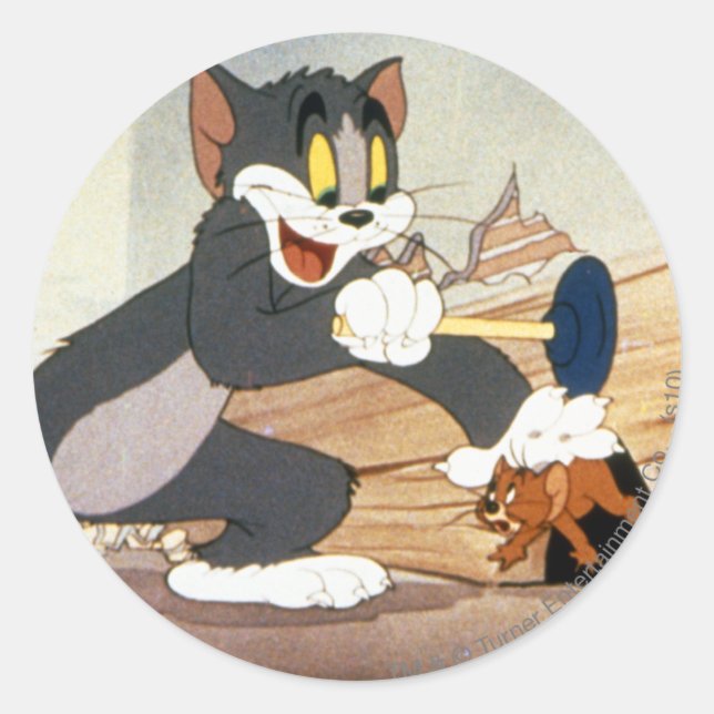 Adesivo Redondo Tome E Jerry Plunger (Frente)