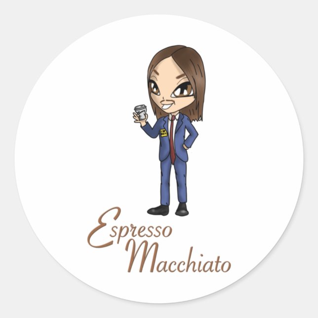 Adesivo Redondo Tommy Cash Espresso Macchiato Eurovision 2025 Esto (Frente)