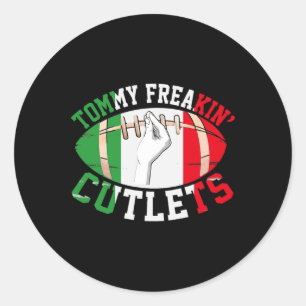 Adesivo Redondo Tommy Freakin' Cutlets Engraçados Nova Jersey Band