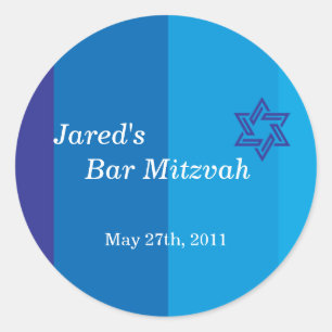 Adesivo Redondo Tonal Blue Bar Mitzvah Sticker