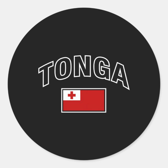 Adesivo Redondo Tonga Flag Proud Tongan (Frente)