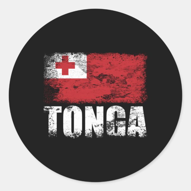 Adesivo Redondo Tonga Flag Tongan Flag Hood (Frente)
