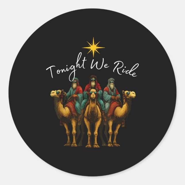 Adesivo Redondo Tonight We Ride Christmas, 3 Wise Men, Christian C (Frente)
