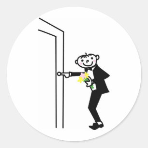 Adesivo Redondo Toon Groom Toon Toque campainha