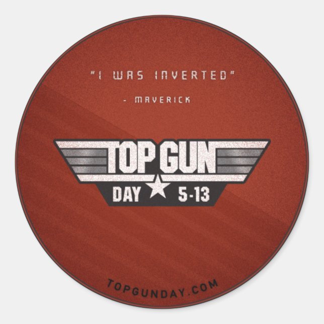 Adesivo Redondo Top Gun Day Sticker v2 - Fui Invertido (Frente)