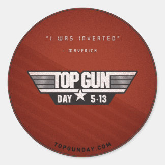 Adesivo Redondo Top Gun Day Sticker v2 - Fui Invertido