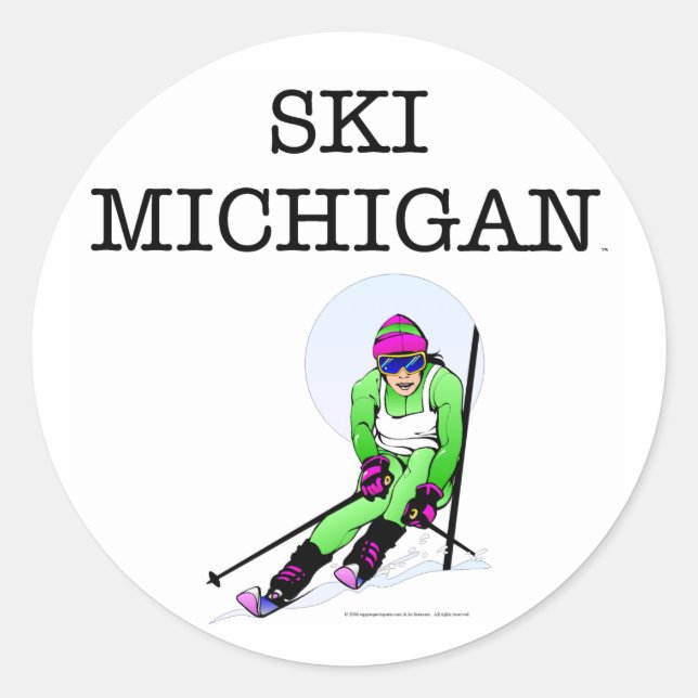 Adesivo Redondo TOP Ski Michigan (Frente)