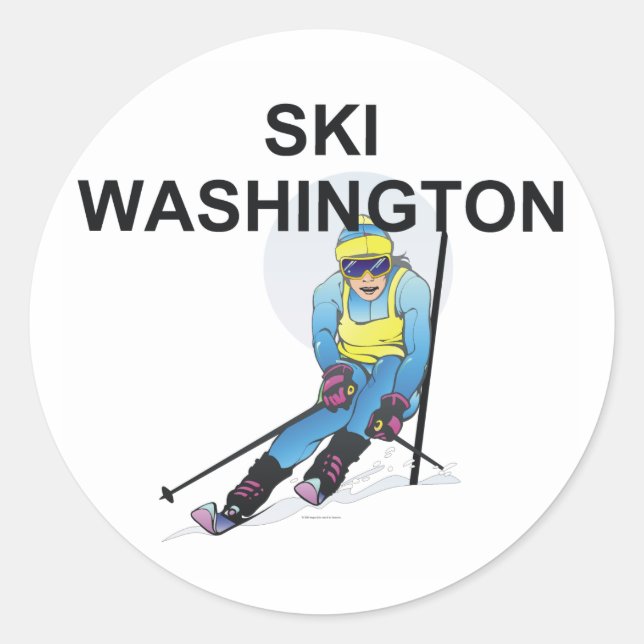 Adesivo Redondo TOP Ski Washington (Frente)
